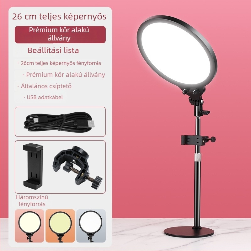 LED világítás élő adásokhoz, modell AL-10, 15W, 5V 2A