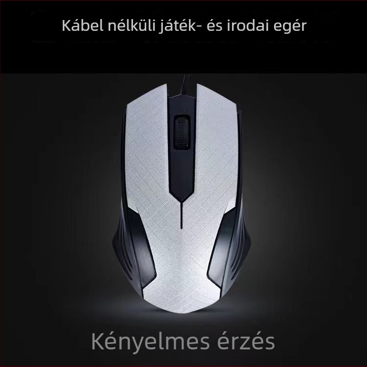 USB-s vezetékes gamer egér, 1000 DPI, 3 gomb, 1,3 m kábel, ergonómikus