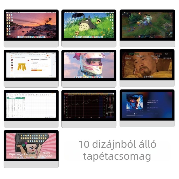 Babaház miniasztali számítógép billentyűzettel és egérrel – statikus műanyag modell babaházhoz, korosztály 15–35