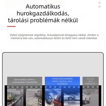 Autós dash cam 1080p, 140° látómező, körkörös felvétel, ütközésészlelés, éjszakai látás