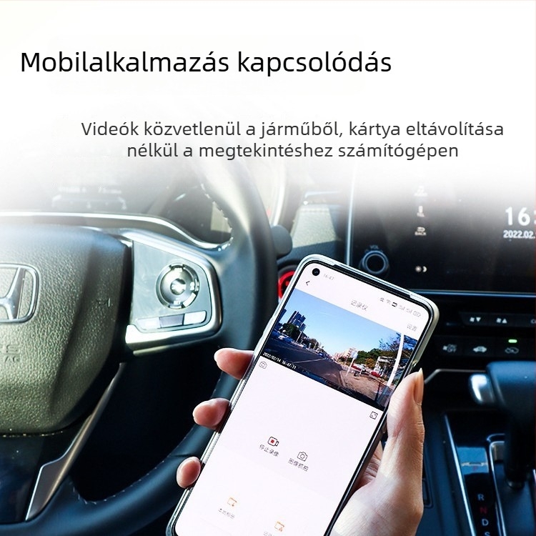 Autós dash cam 1080p, 140° látómező, körkörös felvétel, ütközésészlelés, éjszakai látás