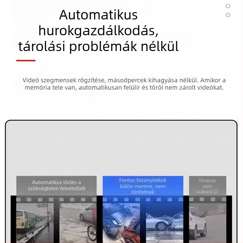 Autós dash cam 1080p, 140° látómező, körkörös felvétel, ütközésészlelés, éjszakai látás