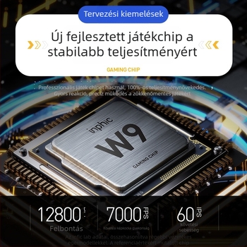 W9 vezetékes mechanikus gaming egér makróprogramozással, 7 gomb, USB, optikai érzékelő