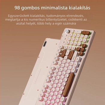 Dream Tribe Z98 vezeték nélküli billentyűzet és egér készlet – csendes mechanikus érzet, USB billentyűzet és USB egér, tömeg 650 g