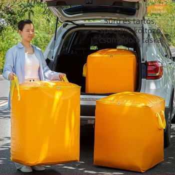 Költöztető csomagoló táska — nagy kapacitású, kubus alakú, PE szövött anyag, összecsukható, quilt tárolására (Modell 01b1594)