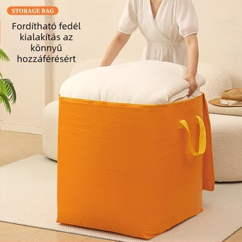 Költöztető csomagoló táska — nagy kapacitású, kubus alakú, PE szövött anyag, összecsukható, quilt tárolására (Modell 01b1594)