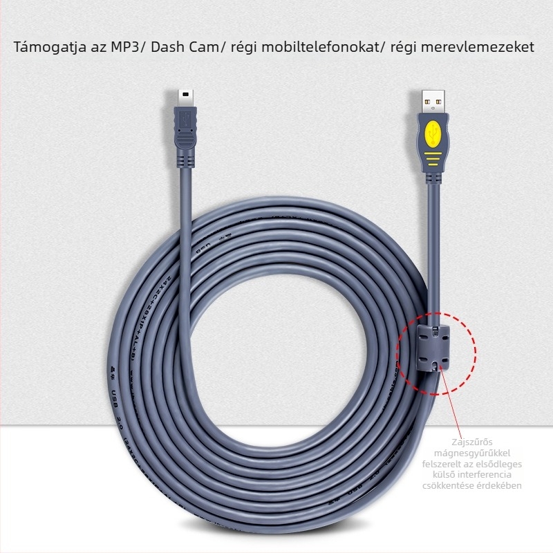 Jinghua Mini USB adatkábel, USB 2.0, PVC, egyfejű, kiterjesztett adatátvitel