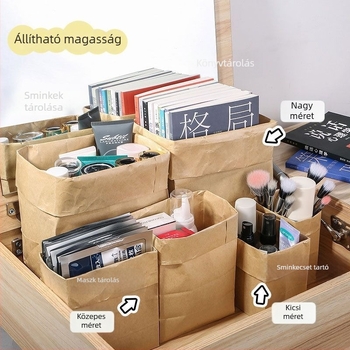 Kocka alakú vastag étkezési minőségű Kraft papírzsák tároláshoz, olaj- és vízálló