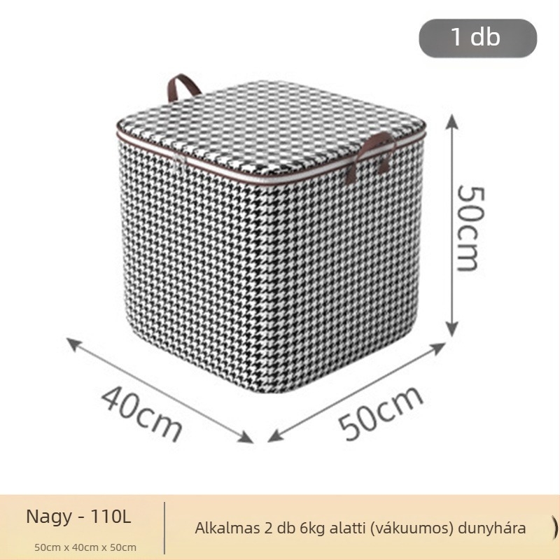 Paplan tároló táska, kocka alakú, nem szőtt anyag, többfunkciós, hálószobai tárolás