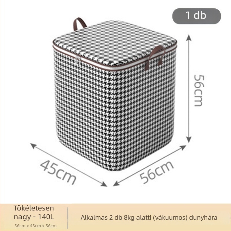 Paplan tároló táska, kocka alakú, nem szőtt anyag, többfunkciós, hálószobai tárolás