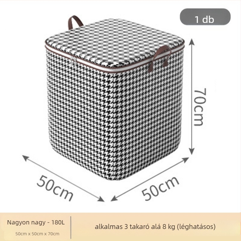 Paplan tároló táska, kocka alakú, nem szőtt anyag, többfunkciós, hálószobai tárolás