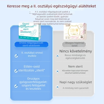 Morning Industry orvosi minőségű nőgyógyászati steril ápoló betét, tiszta pamut, lélegző, nappali- és éjszakai használatra