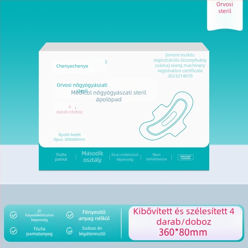 Morning Industry orvosi minőségű nőgyógyászati steril ápoló betét, tiszta pamut, lélegző, nappali- és éjszakai használatra