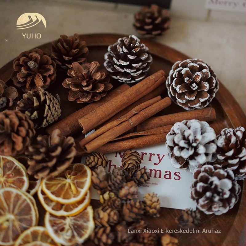 Core karácsonyi fenyőfa dísz készlet fahéjjal – DIY szárított virágok anyagai és ajándékdoboz