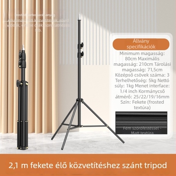 Fényképezőtripod gömb Pan-tilt mechanizmussal, modell 8817/8821, CPCC anyag, teherbírás 2-5 kg