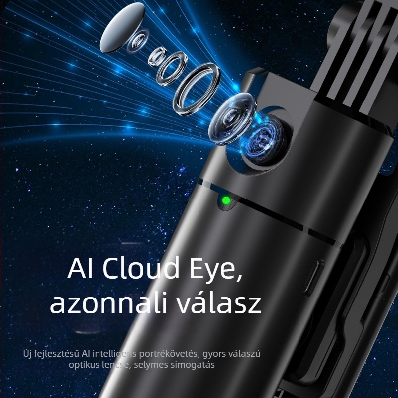 Q1 intelligens okostelefon-gimbal stabilizátor automata arc követéssel — 360° vízszintes forgás, 45° függőleges, 1/4-inch csavaros rögzítés, alumínium ház, 250 g