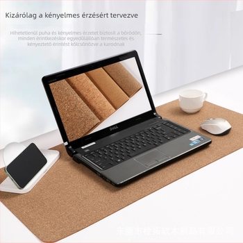 Kétoldalas parafa egérpad, nagy méretű, természetes parafa, vízálló asztali pad laptophoz és irodába