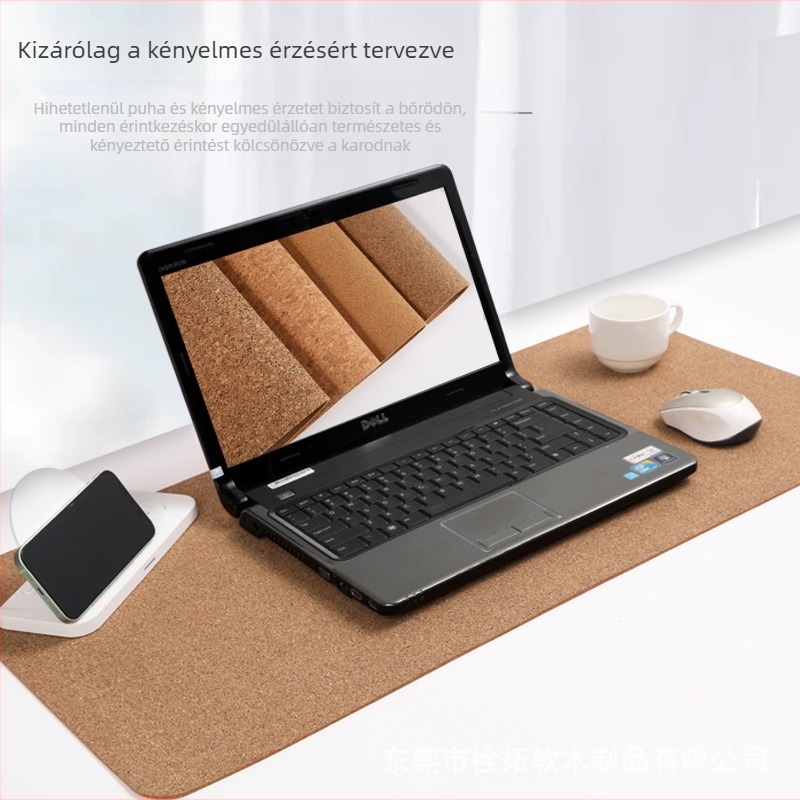 Kétoldalas parafa egérpad, nagy méretű, természetes parafa, vízálló asztali pad laptophoz és irodába