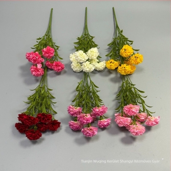 7 fejű mesterséges szegfű virág, selyem virág, domborított stílus – esküvők, szabadtéri rendezvények, fotórekvizitek és otthoni dekoráció