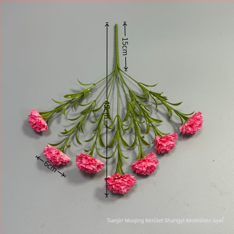 7 fejű mesterséges szegfű virág, selyem virág, domborított stílus – esküvők, szabadtéri rendezvények, fotórekvizitek és otthoni dekoráció