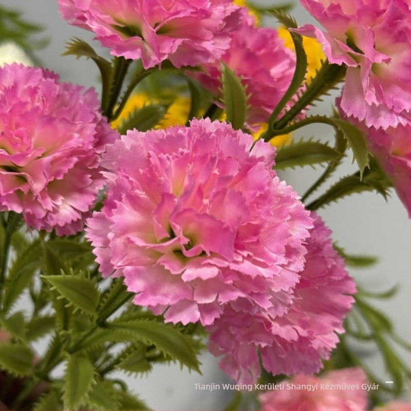 7 fejű mesterséges szegfű virág, selyem virág, domborított stílus – esküvők, szabadtéri rendezvények, fotórekvizitek és otthoni dekoráció