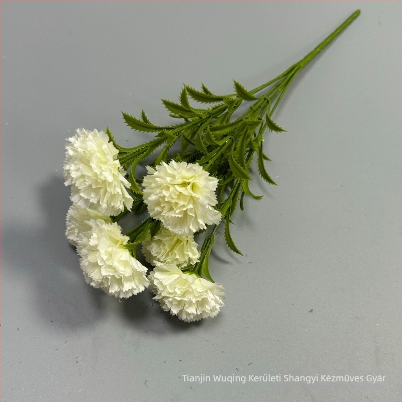 7 fejű mesterséges szegfű virág, selyem virág, domborított stílus – esküvők, szabadtéri rendezvények, fotórekvizitek és otthoni dekoráció