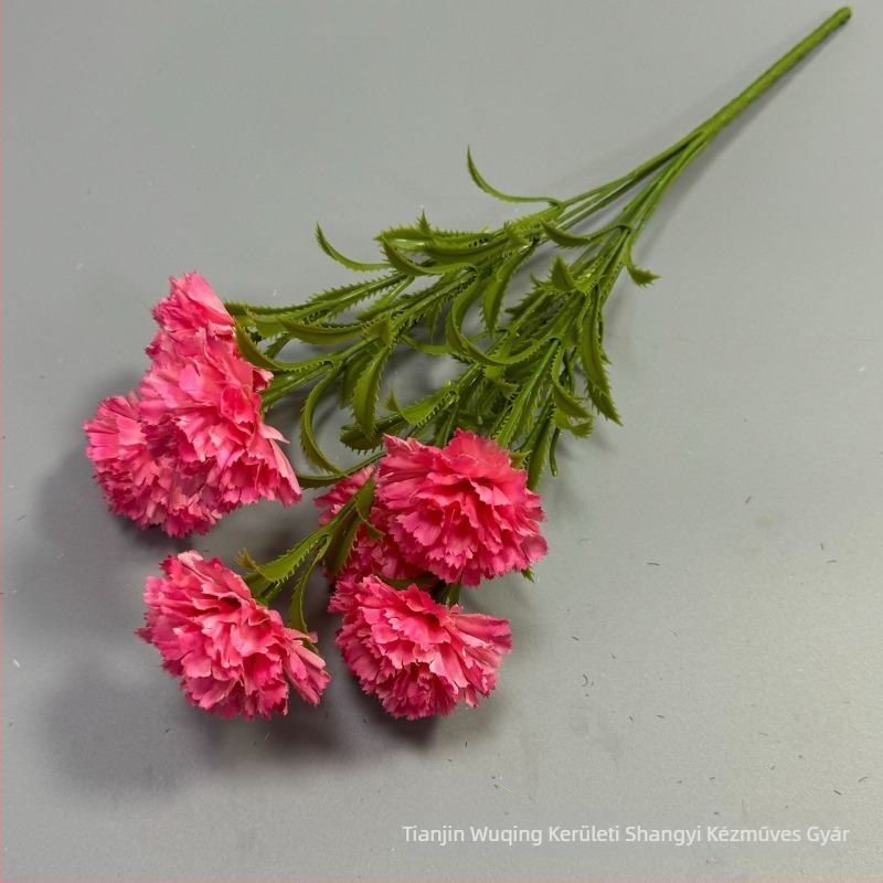7 fejű mesterséges szegfű virág, selyem virág, domborított stílus – esküvők, szabadtéri rendezvények, fotórekvizitek és otthoni dekoráció