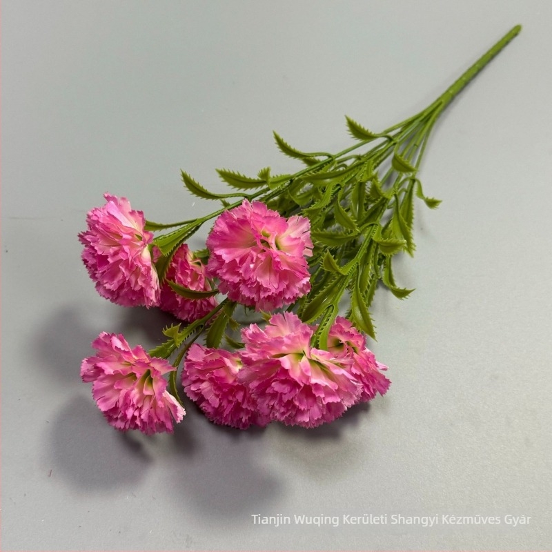 7 fejű mesterséges szegfű virág, selyem virág, domborított stílus – esküvők, szabadtéri rendezvények, fotórekvizitek és otthoni dekoráció