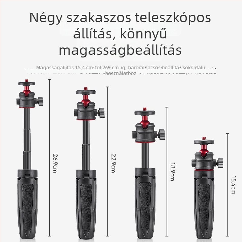 Pocket 3 Kinyúló Mini Tripod – 3-szekciós teleszkópos kézi állvány DJI Action 5 Pro/4/3-hoz, ABS+Fém, gömbfej, terhelés 2–5 kg
