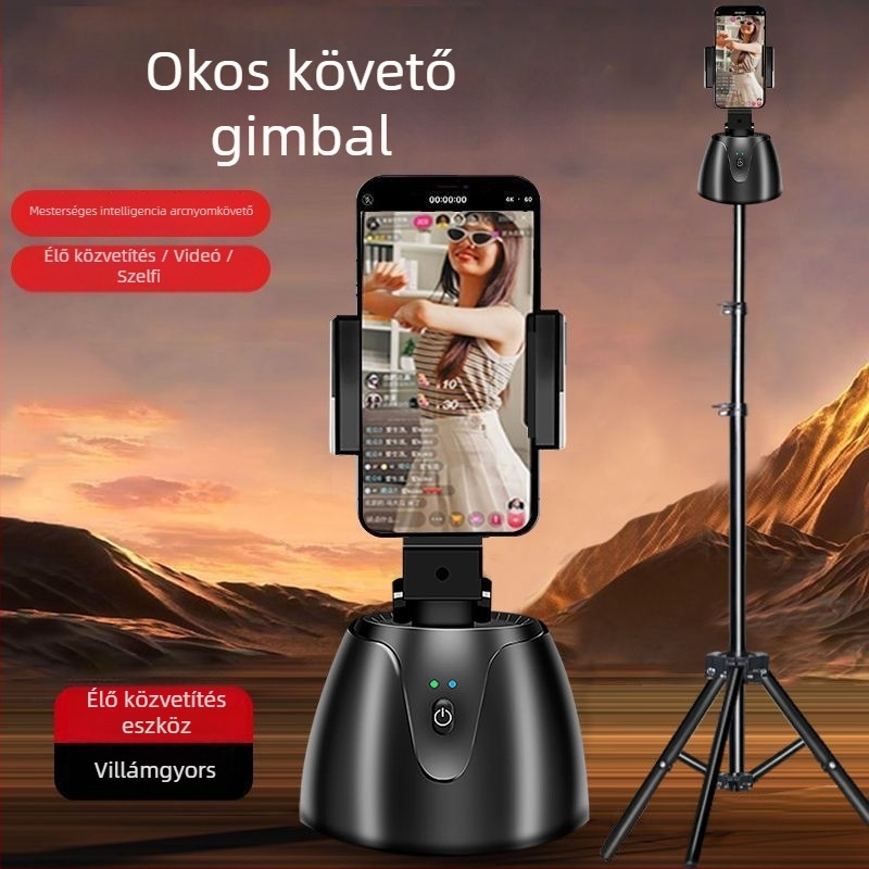 Univerzális okostelefonhoz tartozó háromlábú gömbfej, műanyag test, márka Gacas, Bound APP telepítés