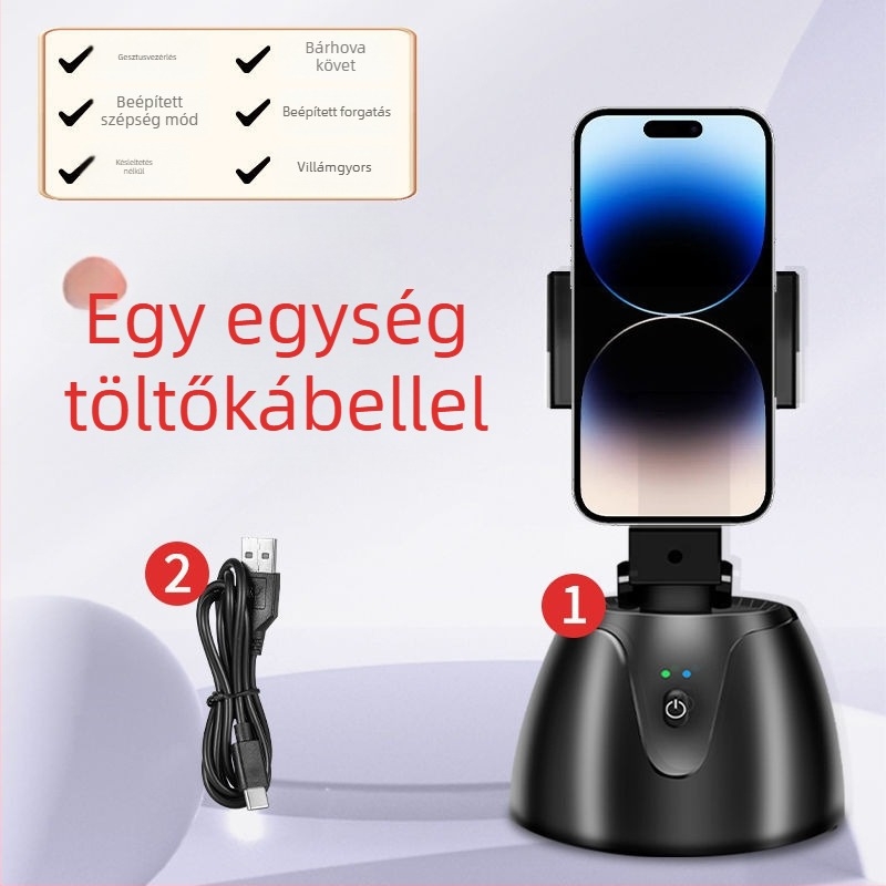 Univerzális okostelefonhoz tartozó háromlábú gömbfej, műanyag test, márka Gacas, Bound APP telepítés