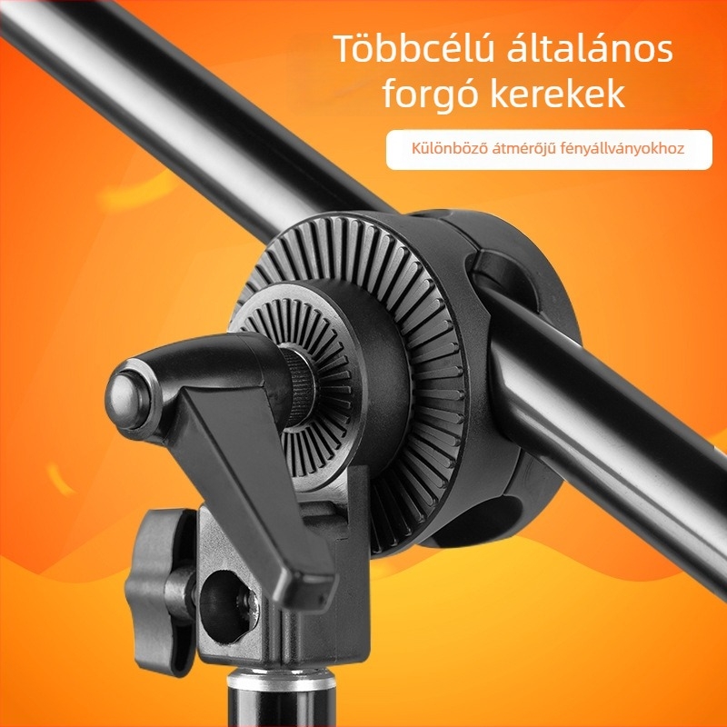 Zhijie fényképező lámpa tartó adapter univerzális kerékkel, cantilever forgó platform és keresztkar (310 g)