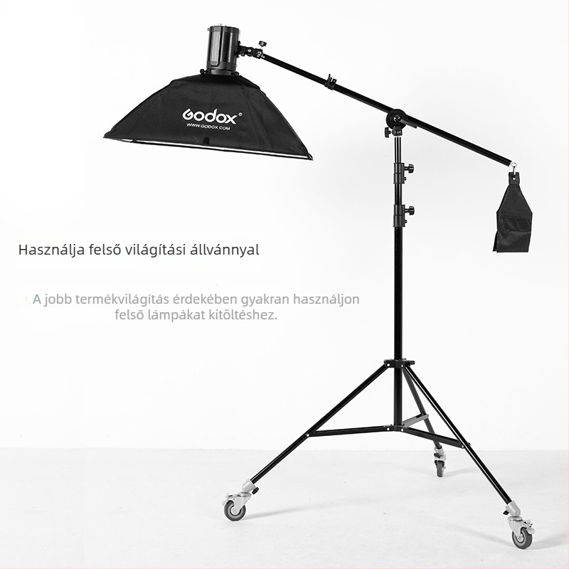 Zhijie fényképező lámpa tartó adapter univerzális kerékkel, cantilever forgó platform és keresztkar (310 g)