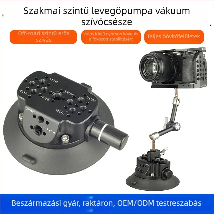 Vákuumos autós tartó, többfunkciós bővítőkar telefonhoz, akciókamerához és tükör nélküli kamerához