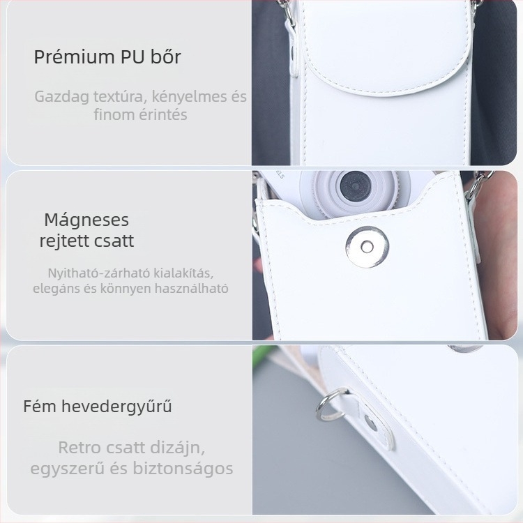 Digitális fényképezőgép táska keresztpántos, Oxford anyag, kompatibil Canon G7X II/III és Sony, uniszex, 2025 tavasz, otthoni tárolás