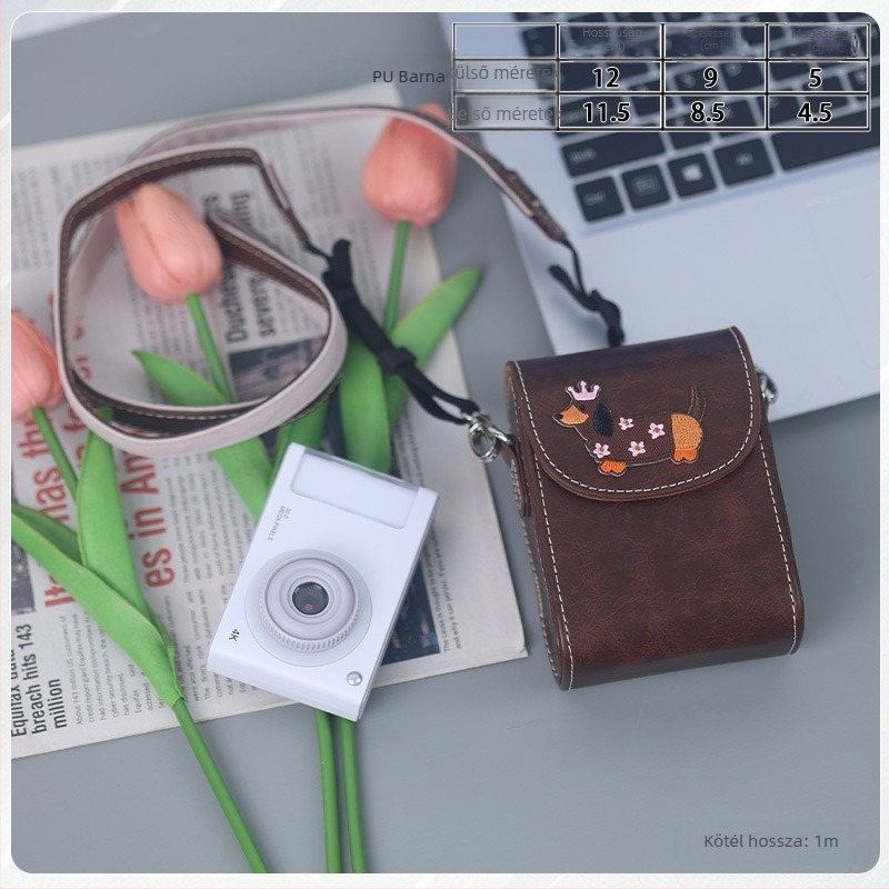 Digitális fényképezőgép táska keresztpántos, Oxford anyag, kompatibil Canon G7X II/III és Sony, uniszex, 2025 tavasz, otthoni tárolás