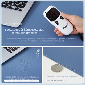 Kétoldalas bőr manikűrmatrac, nagy méret, egyszínű asztali alátét sminkeléshez, laptop és billentyűzet alátét