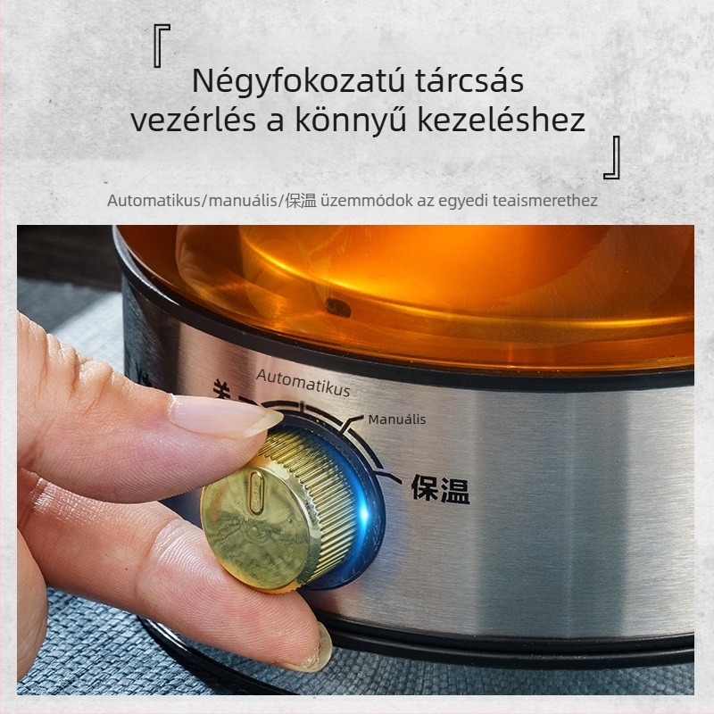 Hetedik generációs üveg teáskészülék gőzfunkcióval, automatikus melegen tartással és elektromos fűtéssel virágos tea számára