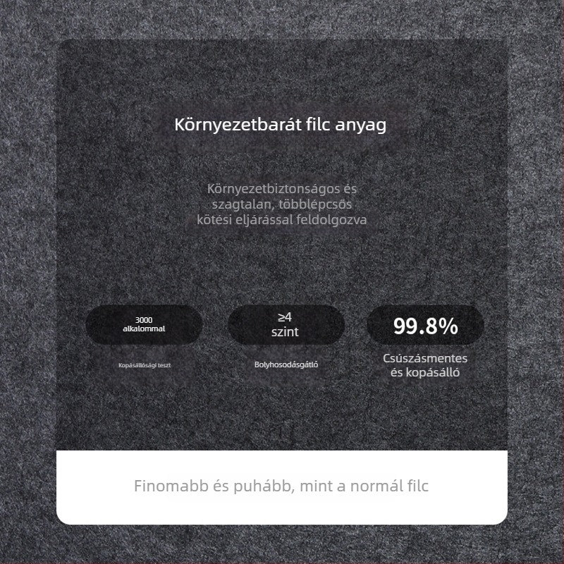 Bőr címkével ellátott filc egérpad, extra nagy, csúszásmentes asztali matrac, játékhoz és munkához, texturált, személyre szabható