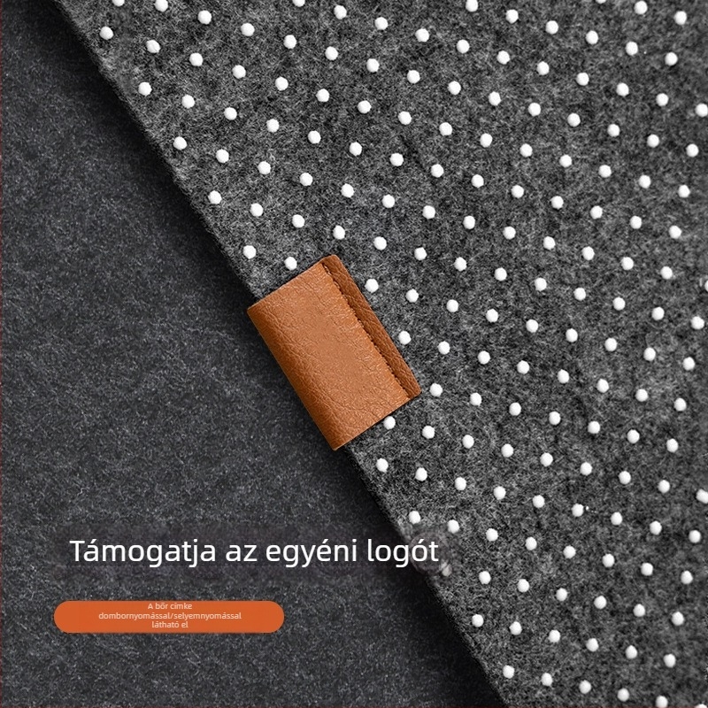 Bőr címkével ellátott filc egérpad, extra nagy, csúszásmentes asztali matrac, játékhoz és munkához, texturált, személyre szabható