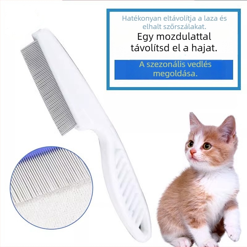 Pet Doff kutya fésű – műanyag + rozsdamentes acél, modell 2208CGSF0133-CDF, sűrű fogazatú fésű, 200 darab
