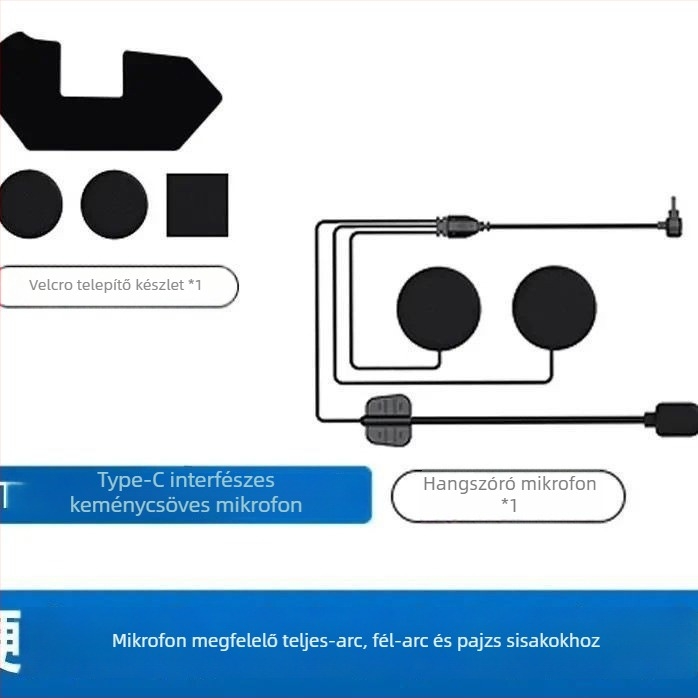 Sisakhoz Bluetooth fejhallgató – vízálló, zajcsökkentés, kettős sztereó hang, Bluetooth 6.0, 10 m hatótávolság