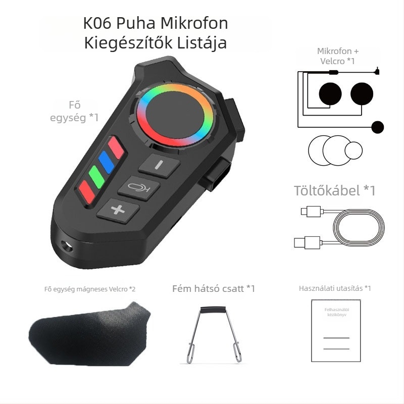 Sisakhoz Bluetooth fejhallgató – vízálló, zajcsökkentés, kettős sztereó hang, Bluetooth 6.0, 10 m hatótávolság