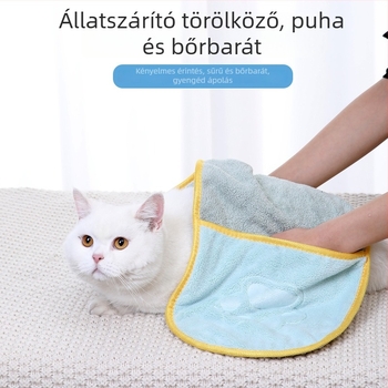 Zseb-stílusú kutyafürdető törölköző kesztyű – nedvszívó korall-flíz mikroszálas anyag, márka BAIJIE, kutyáknak, 100 db