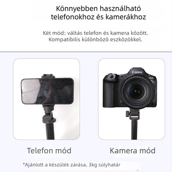 Padlóra álló telefon-tripod – alumíniumötvözet, testreszabható, fotózáshoz mobiltelefon és kamera