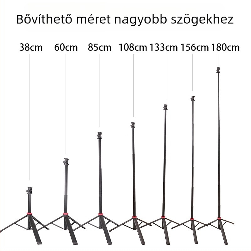 Padlóra álló telefon-tripod – alumíniumötvözet, testreszabható, fotózáshoz mobiltelefon és kamera