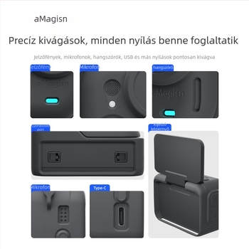 Amagisn szilikon védőtok Insta360 GO Ultrahoz – TF15/TF16/TF17 kompatibilis, tartalmaz lencsevédőt, nyakpántot, lencsetakaró zsinórt és logó matricát