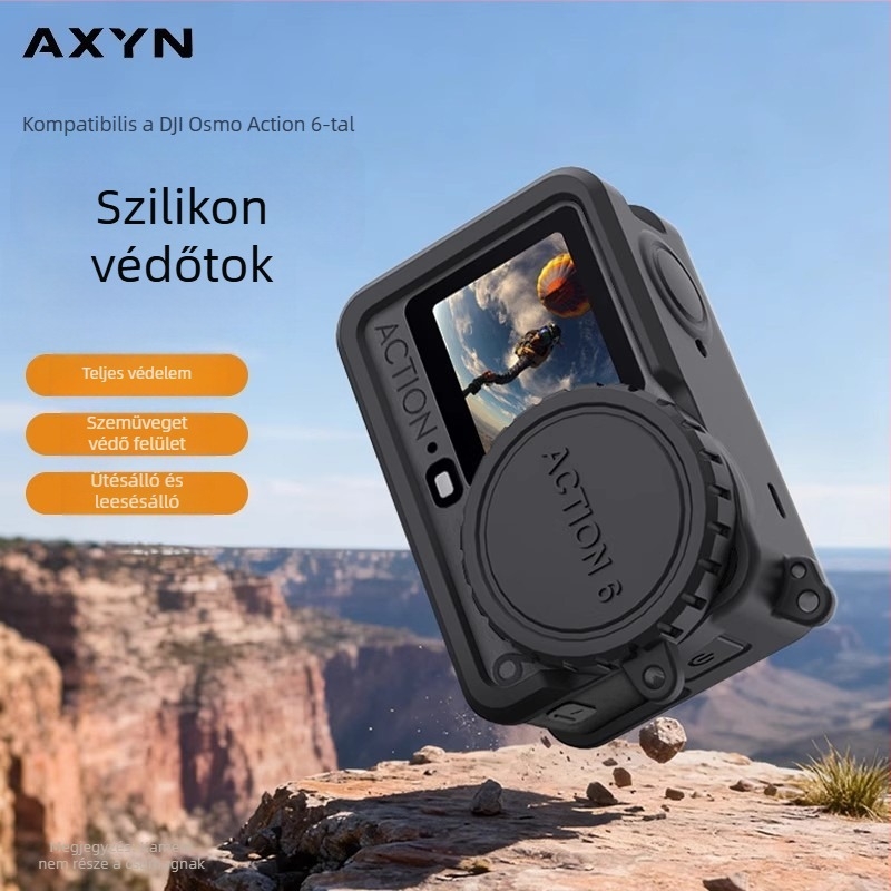 axyn DJI Osmo Action6 szilikon védőtok – csúszásmentes, ütésálló