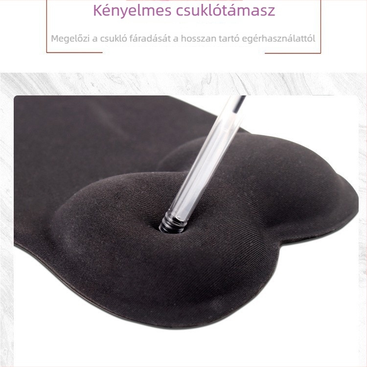 Ram Rem szilikon csuklópárnás egérpad, vastagított, csúszásmentes, irodai használatra