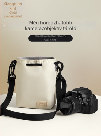 Fényképezőgép-táska objektív rekesszel, könnyű crossbody, Oxford anyag, Fuji és Canon számára, légpárnás vállpánt, otthoni tároláshoz